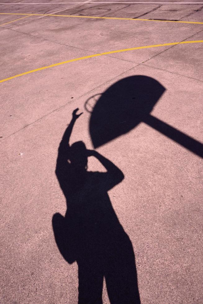 street basket shadows on the ground photo