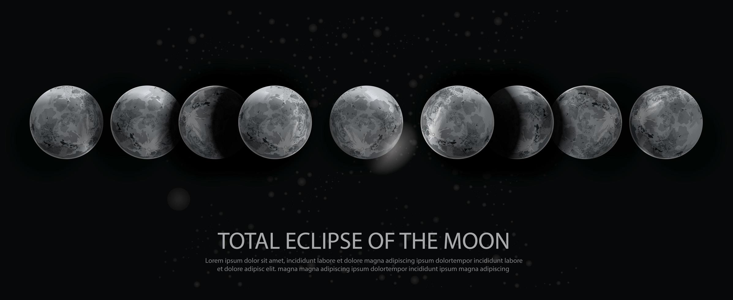 Total Eclipse of the Moon Vector illustration