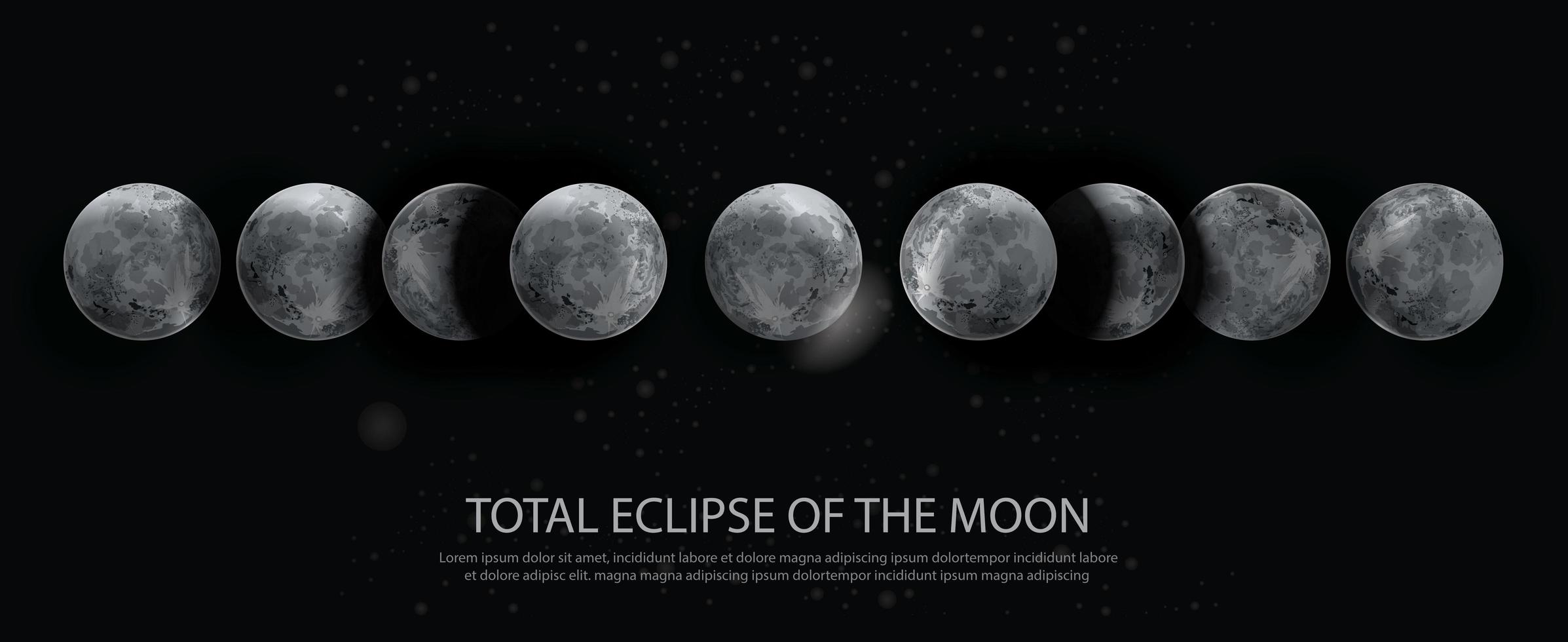 eclipse total de la luna ilustración vectorial vector