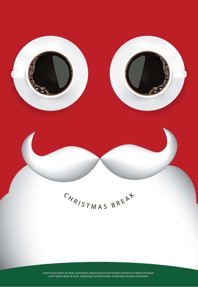 Coffee Poster Christmas Advertisement Flyer Vector Illustration