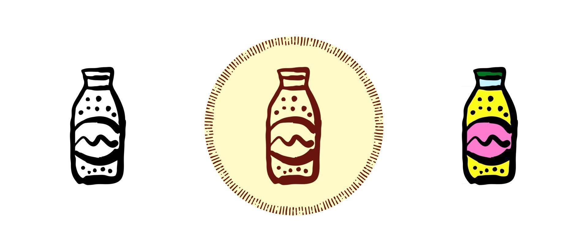 Contour color and retro symbols of lemonade vector