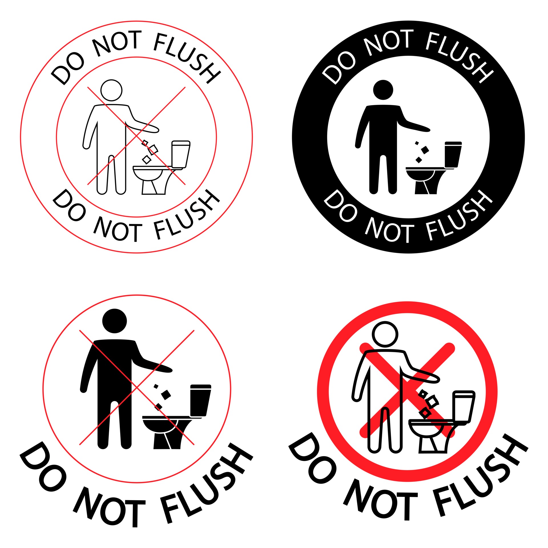 Toilet no trash Please do not flush 2440747 Vector Art at Vecteezy
