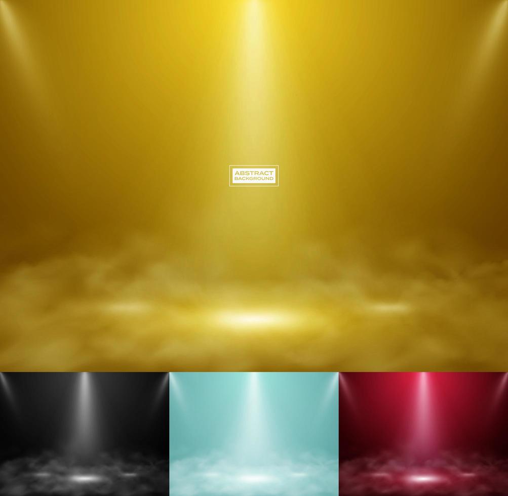 Abstract mock up product show colorful background template set. vector