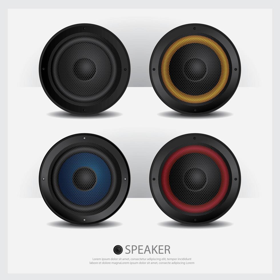 altavoces aislados conjunto de ilustración vectorial vector