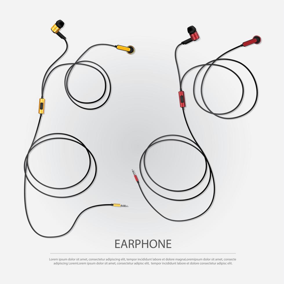 Ilustración de vector aislado de auriculares de música