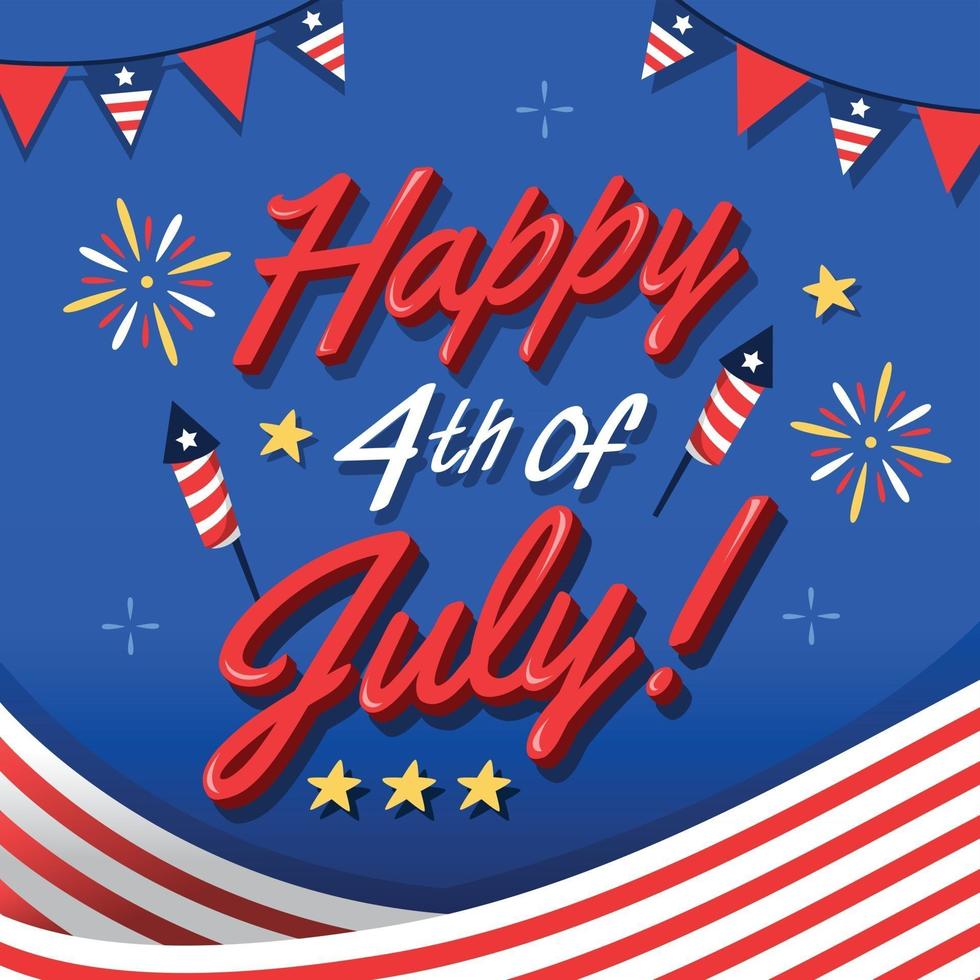 Happy 4th of July Lettering vector