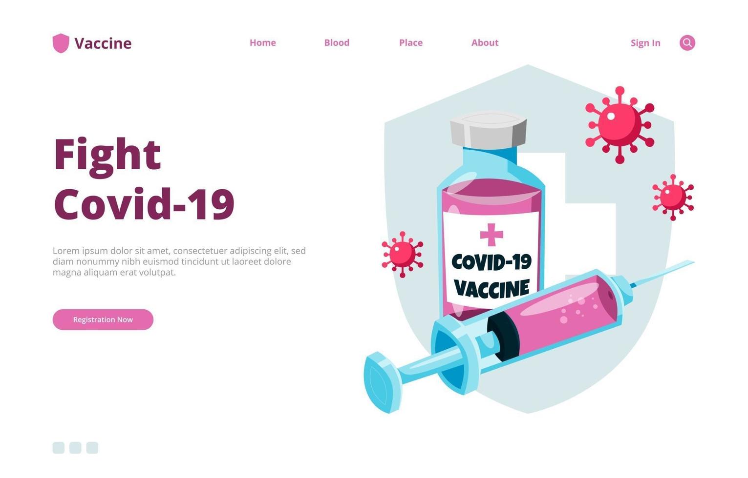 Covid19 Vaccine Landing Page vector