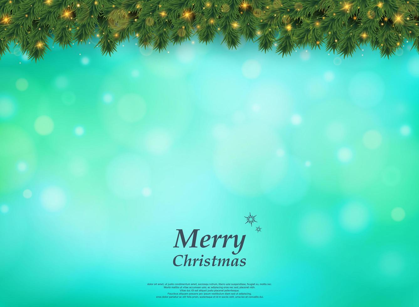 Colorful bokeh of Christmas tree with golden glitters pattern decoration background on soft green screen. vector