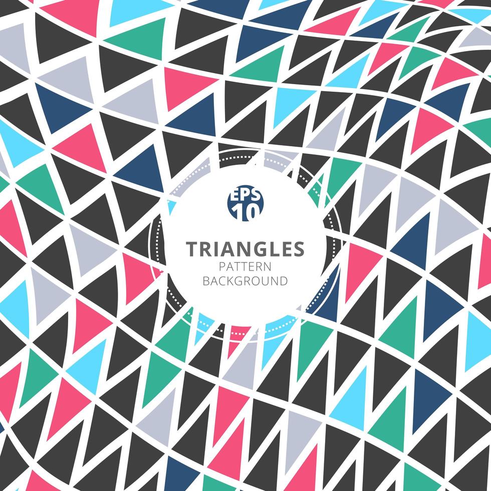 Abstract triangles pattern retro color style on white background. vector