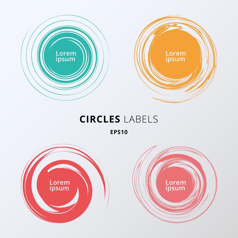 Set of colors circles brush on white background. You can use for greetings and promotion. Premium Quality Guarantee, Best seller, Best Choice, Sale, Sticker, Special Offer. vector