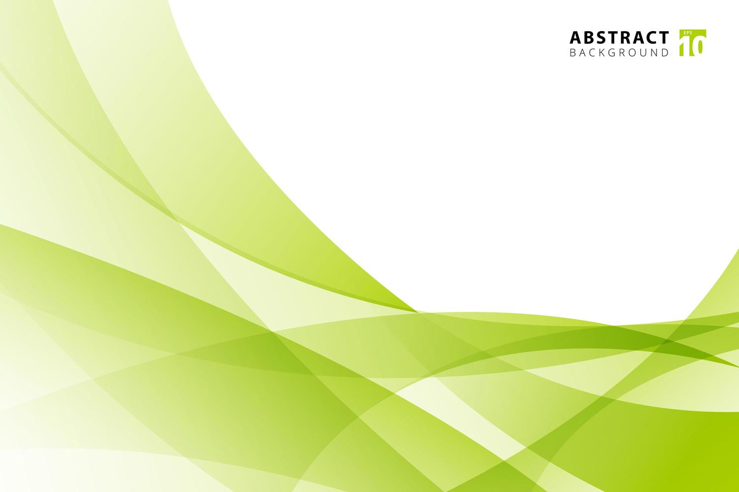 Abstract modern light green wave element on white background with copy space. vector
