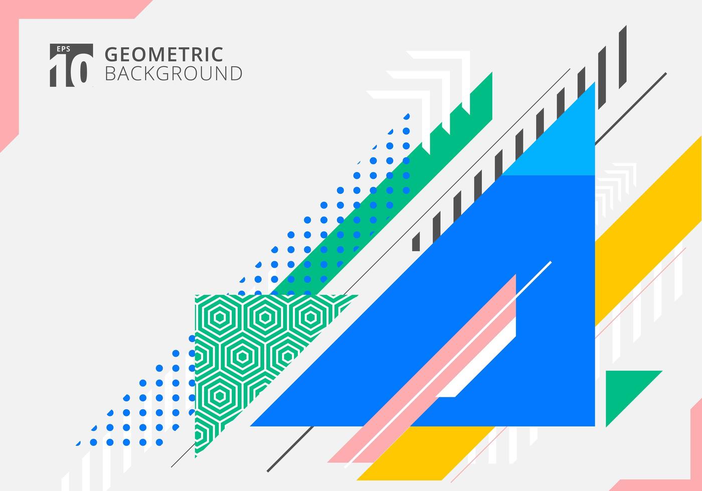 Forma de triángulos geométricos coloridos abstractos con textura sobre fondo gris. plantilla de diseño futurista moderno vector