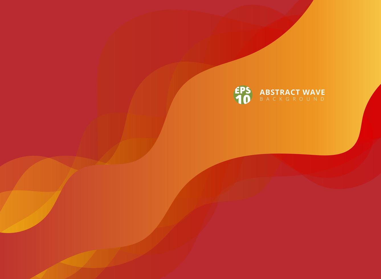 Abstract modern red waves overlap on yellow background with copy space. vector