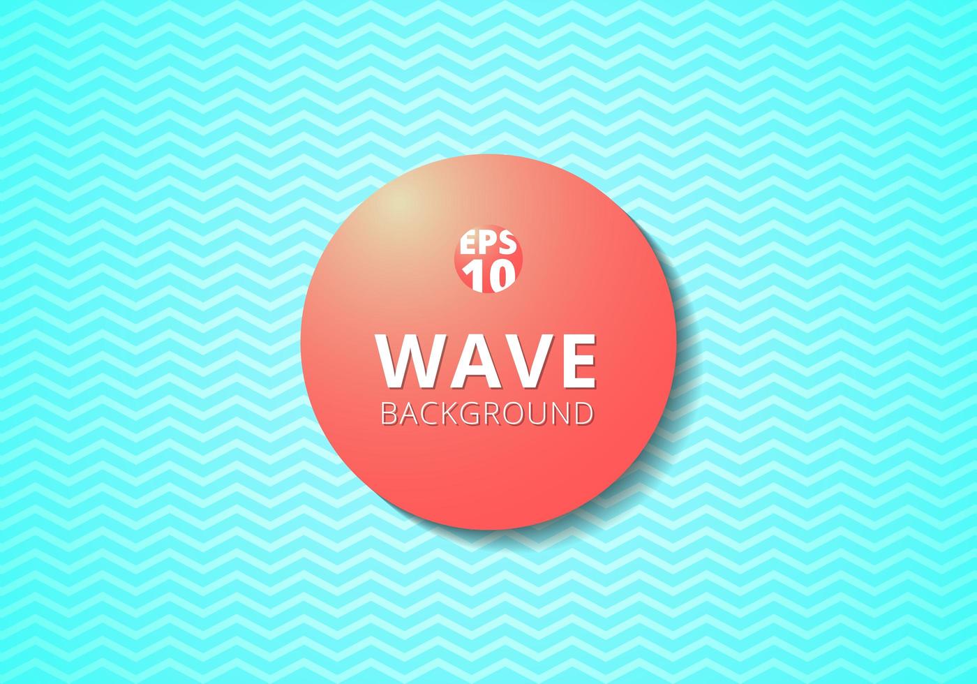 Wave blue lines pattern background and Red 3D label circle. vector