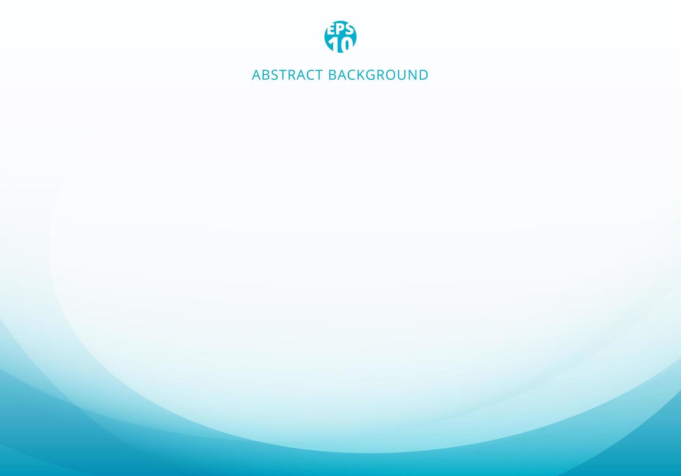 Abstract elegant blue light curve template on white background with copy space. vector