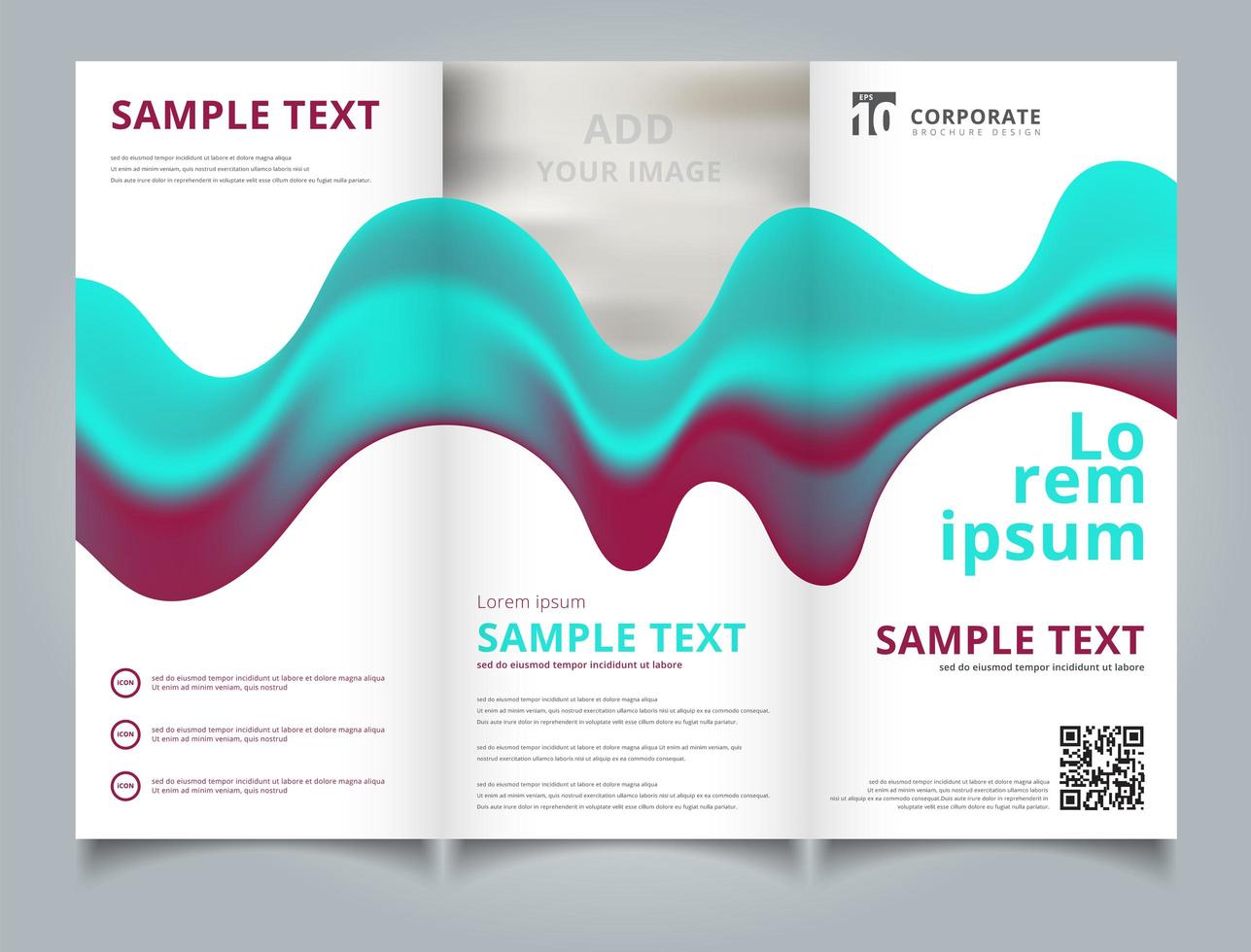 Template brochure layout design abstract 3D blue and pink color liquid composition with smooth gradient shape. vector