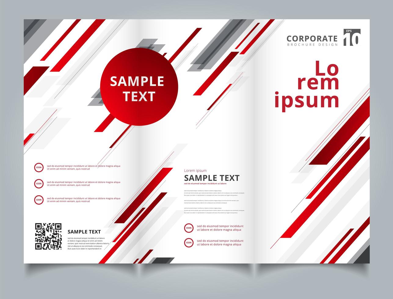 Template brochure layout design abstract technology geometric red color shiny motion diagonally background. vector