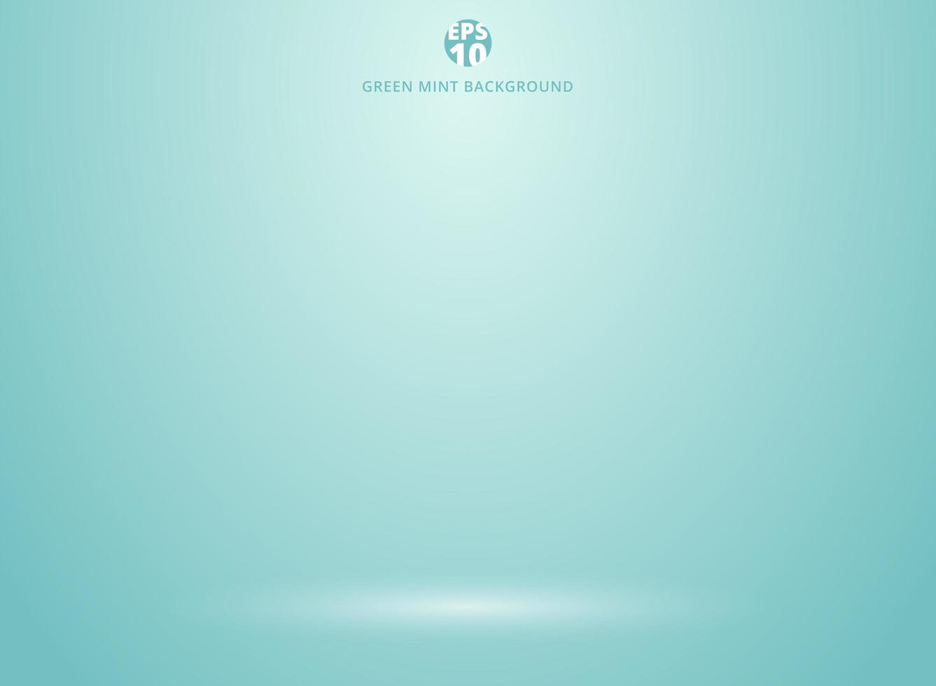 Studio room green mint background with lighting well use as Business backdrop, Template mock up for display of product vector