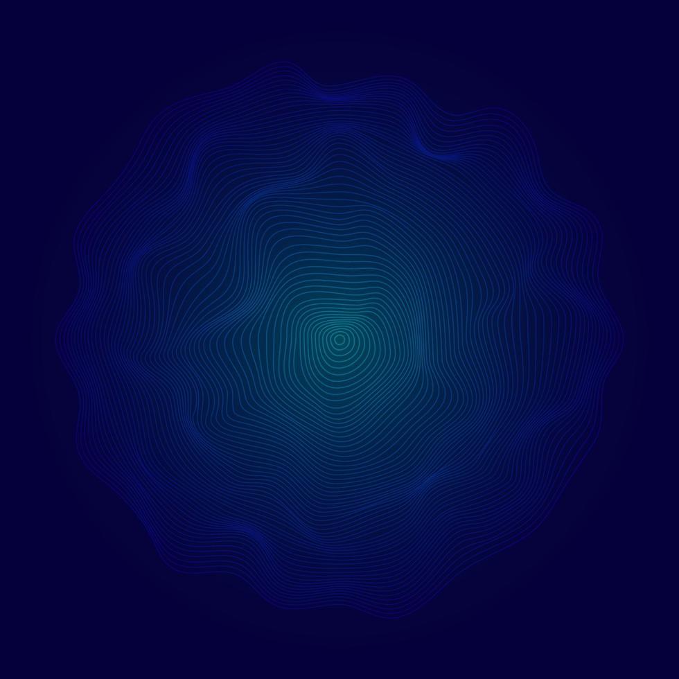 Abstract glowing blue circle grid pattern dynamic particles on dark background vector