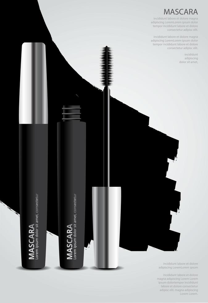 Mascara with Packaging vector