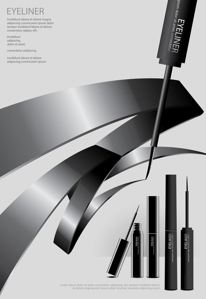 Cosmetic Eyeliner with Packaging Poster vector