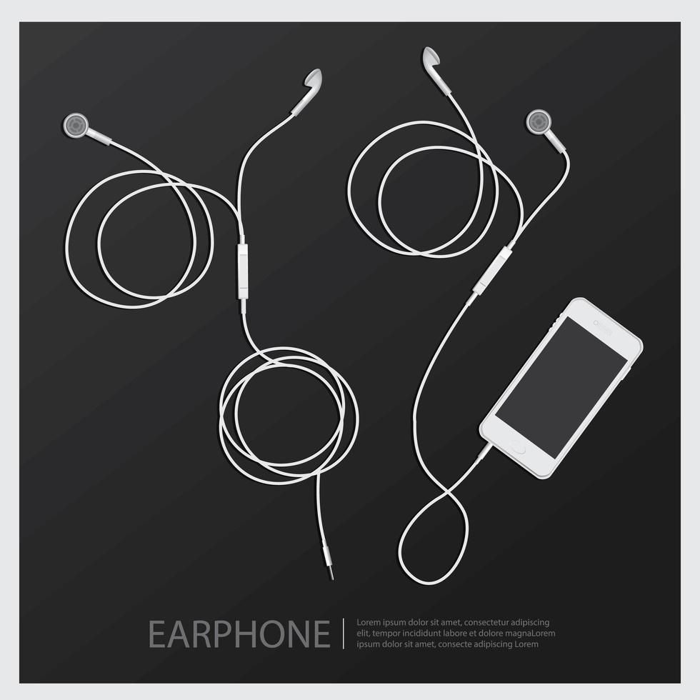 auriculares de música con smartphone vector