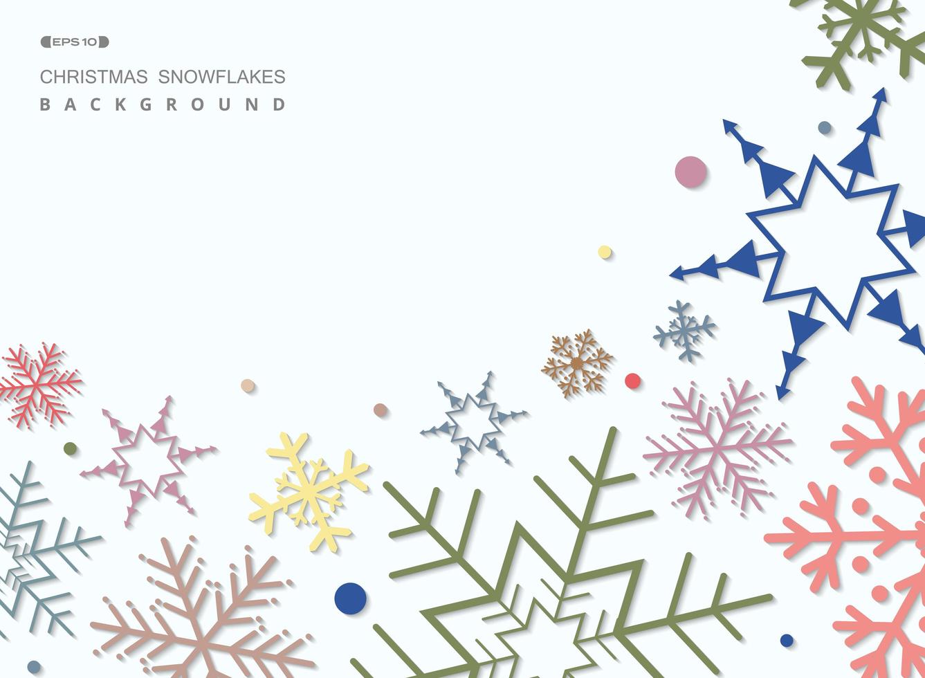 Abstract of colorful Christmas snowflakes pattern background. vector