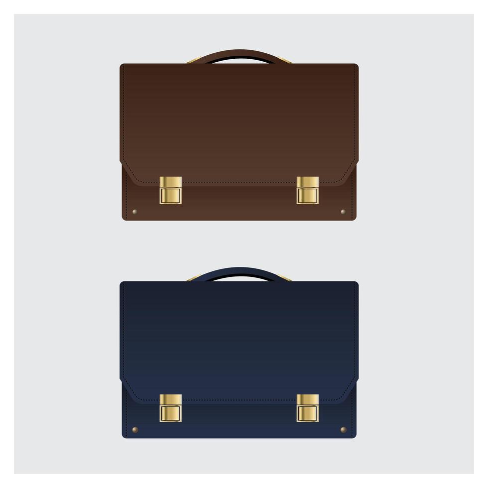 Business Leather Briefcase Set vector