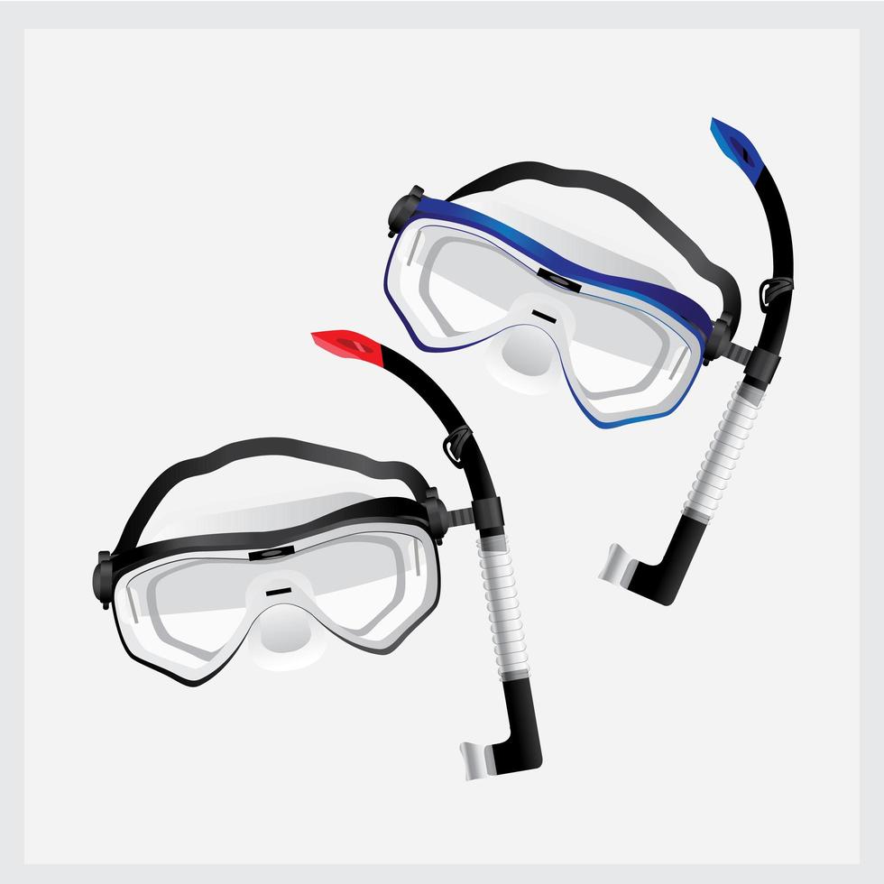 Snorkel and mask for diving set vector