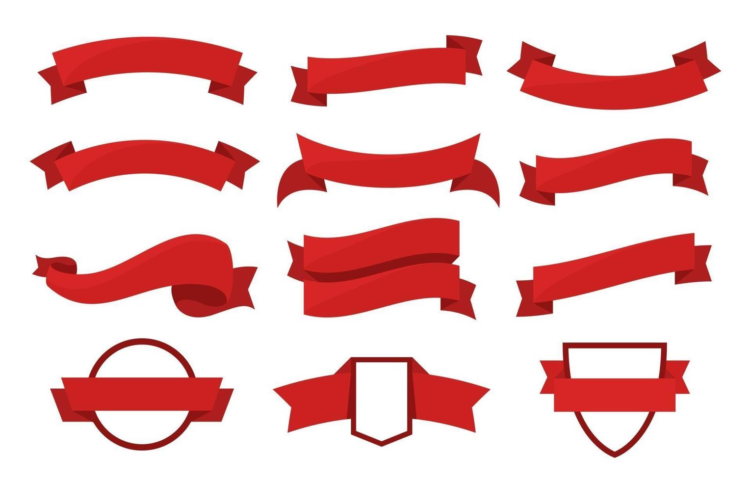 set of dark red ribbon banners Stock Vector