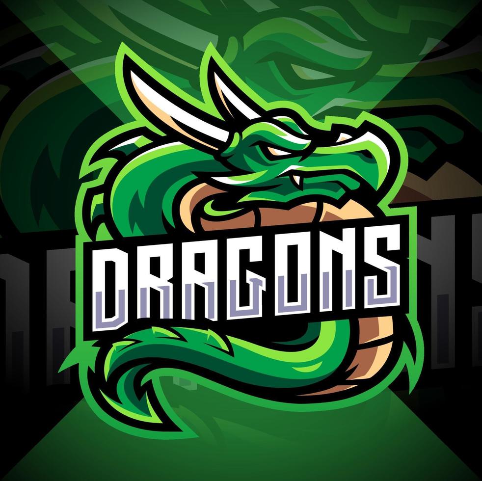 mascota dragón esport vector