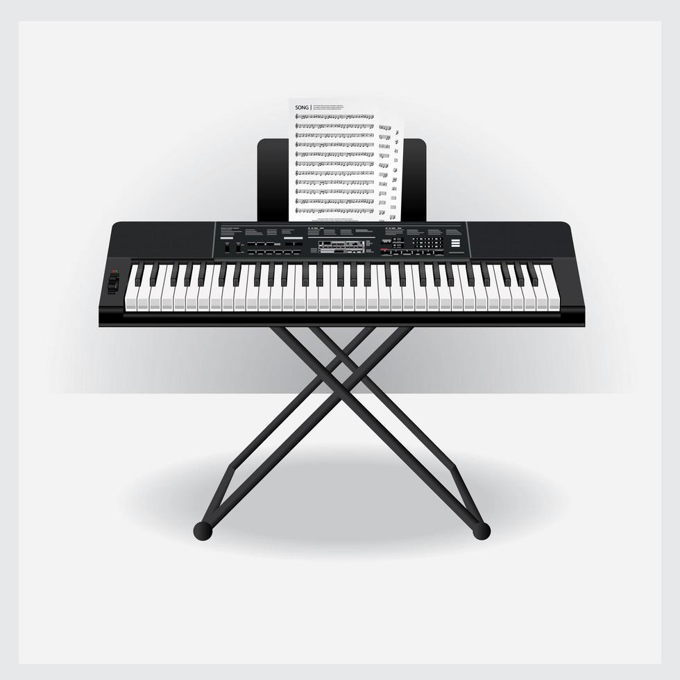 instrumento de teclado aislado vector