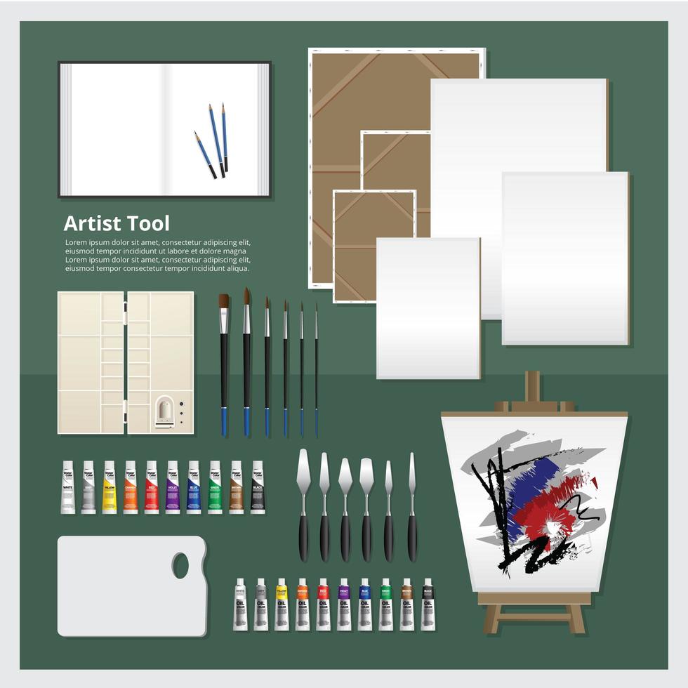 Artist Supplies Set vector