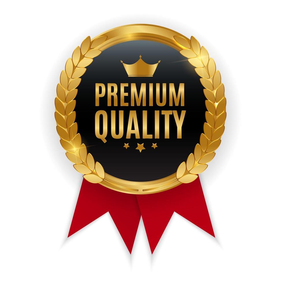 Premium Quality Gold Medal Badge  Label Seal vector