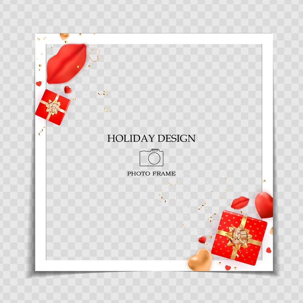 Holiday Background Photo Frame Template vector
