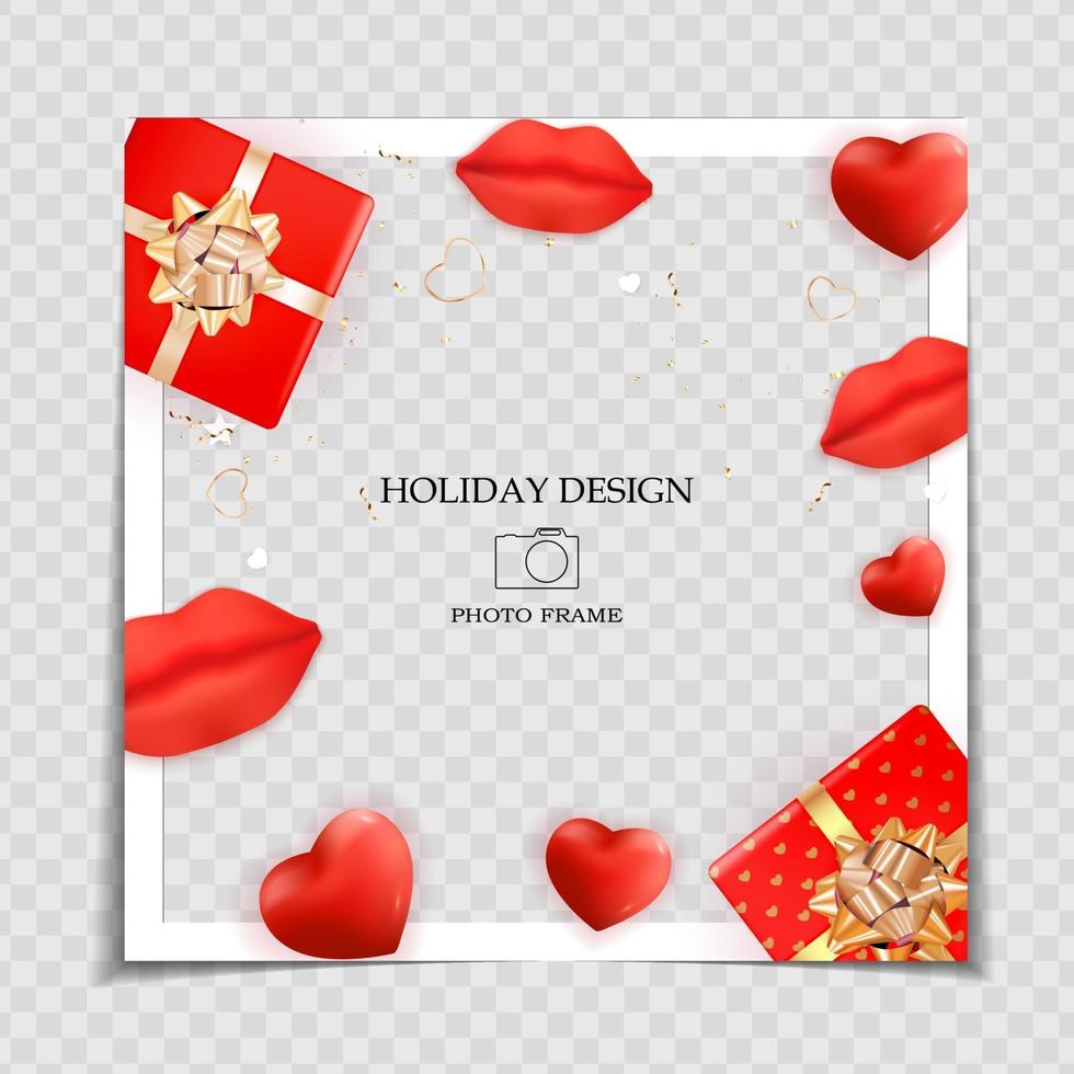 Holiday Background Photo Frame Template vector