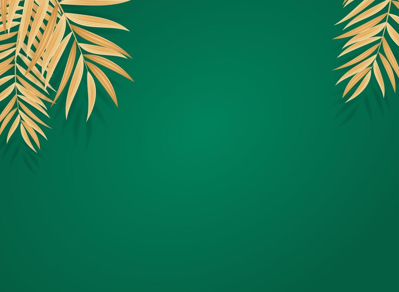 Abstract Realistic Green Palm Leaf Tropical Background vector