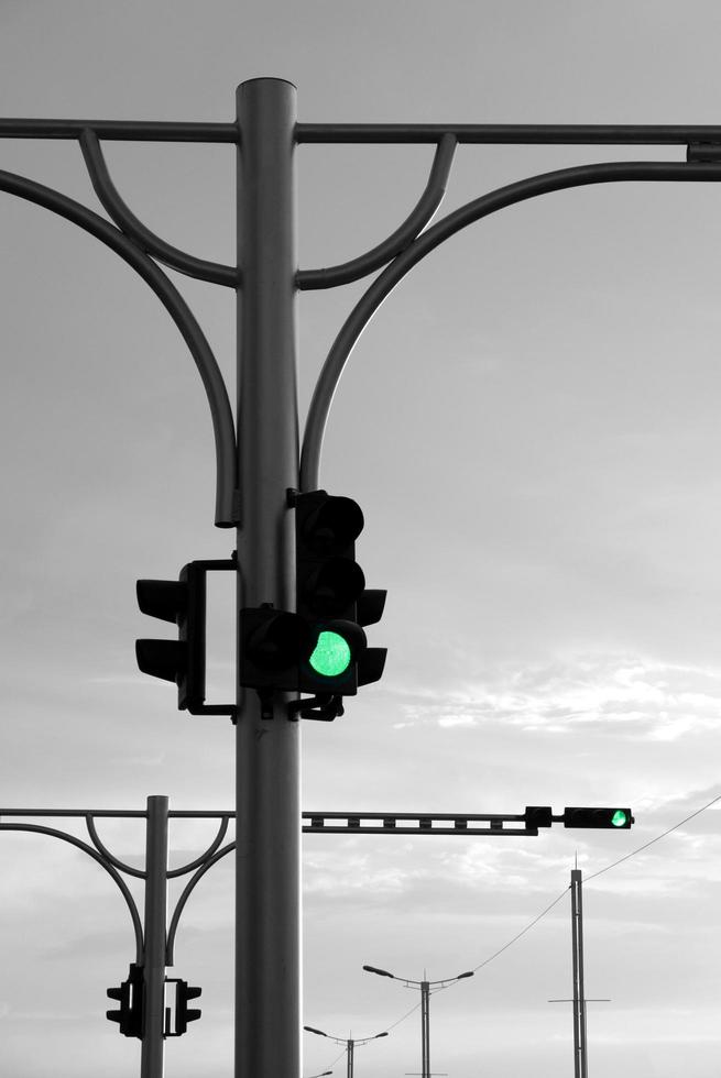 Traffic light view in the evening photo