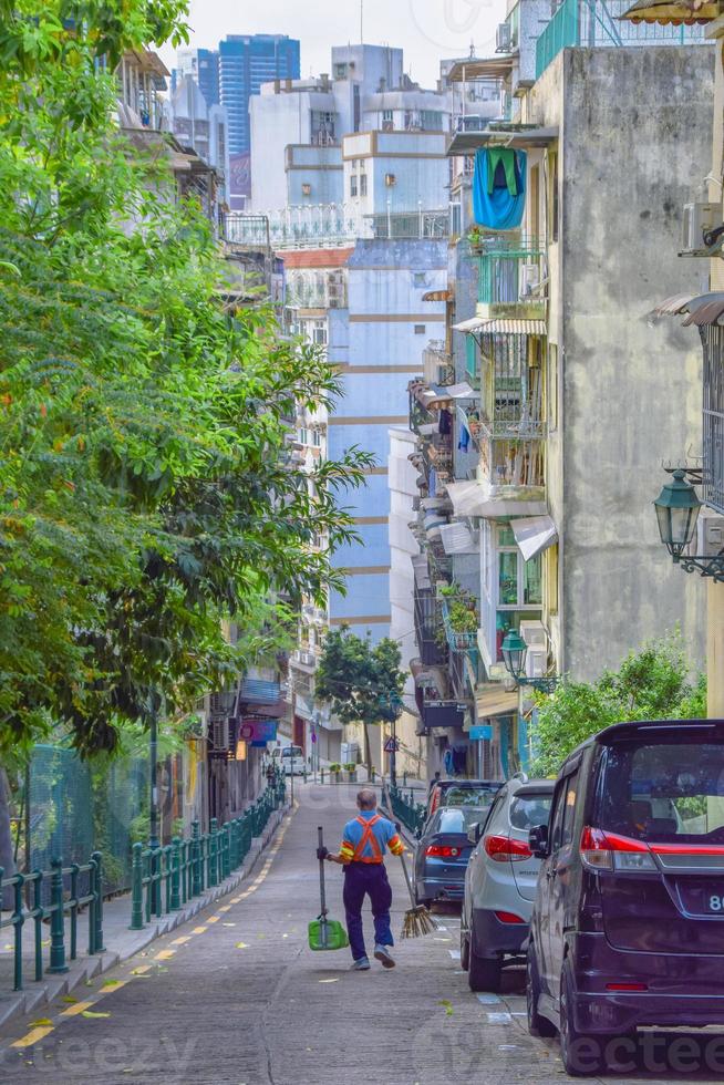 View of a street in Macao City, China, 2020 photo