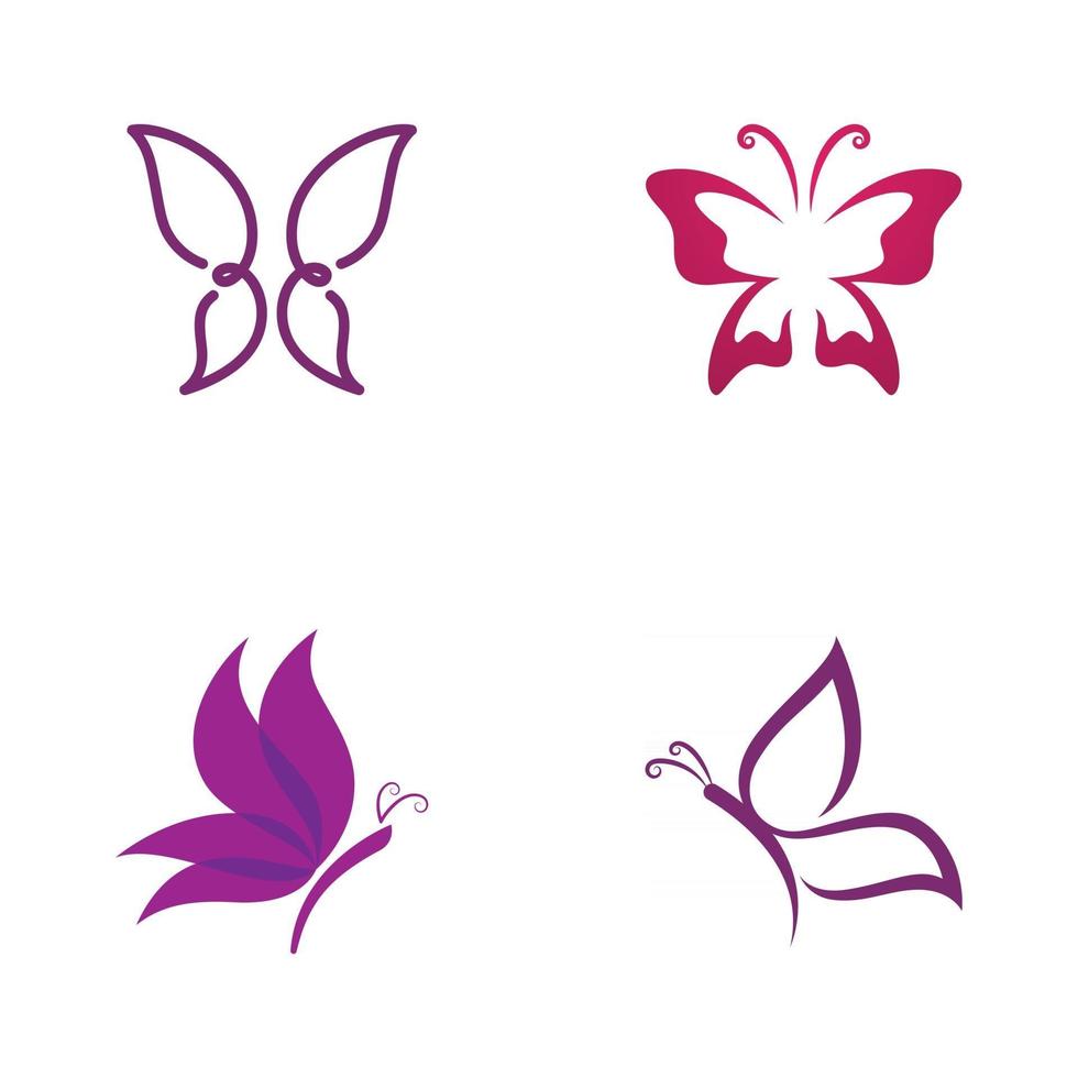 plantilla de vector de logotipo de mariposa de belleza