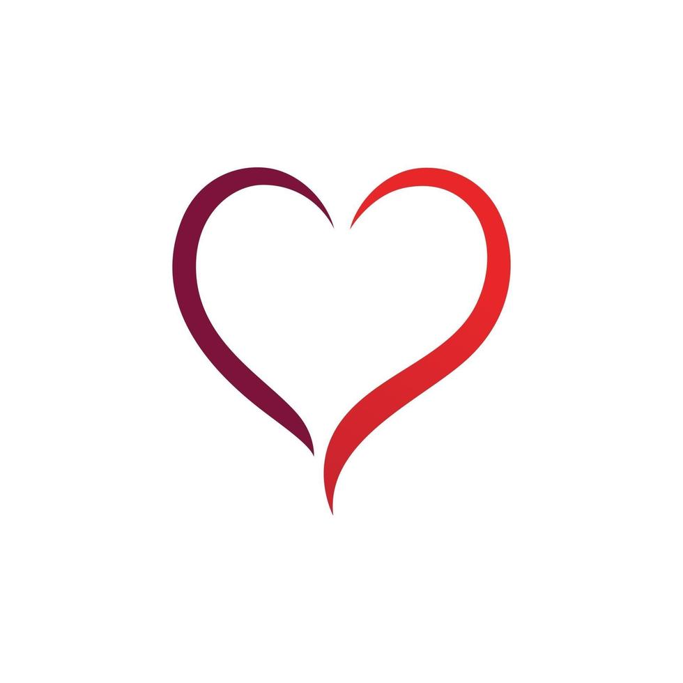 amor corazón logo y símbolo vector