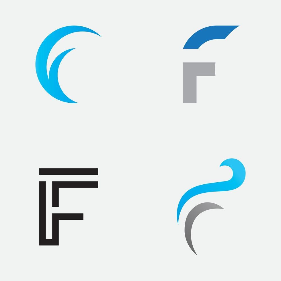 F letter Logo template vector  initials sign