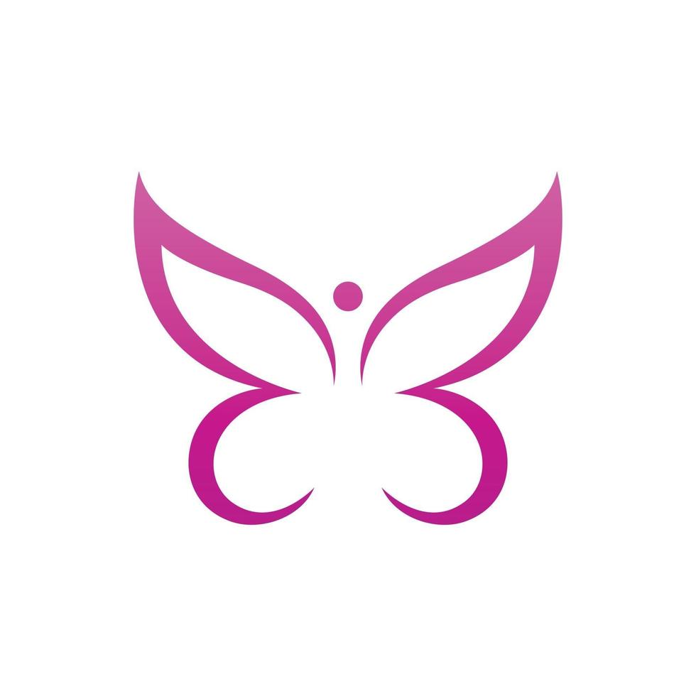 plantilla de vector de logotipo de mariposa de belleza