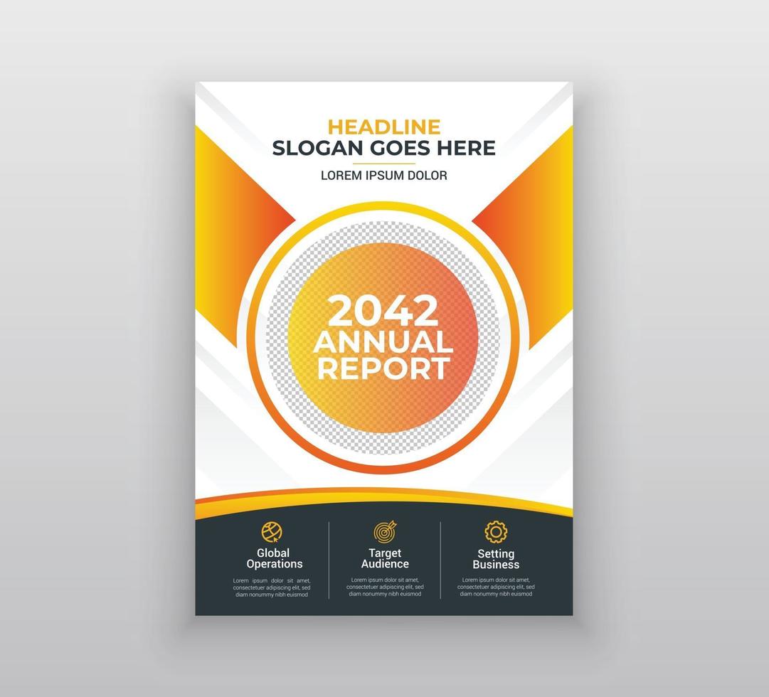 informe anual de negocios flayer y diseño de plantilla de folleto vector