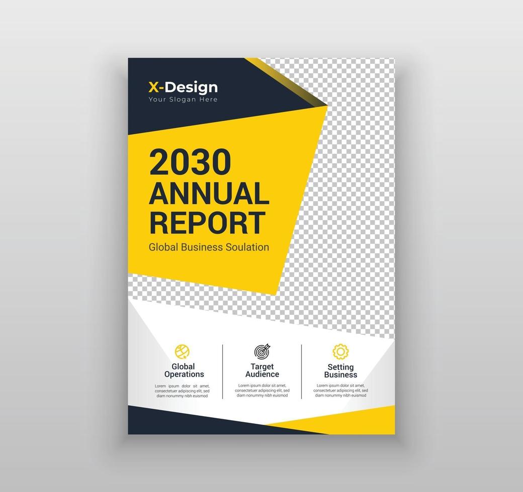 Annual report business flayer and brochure template design vector