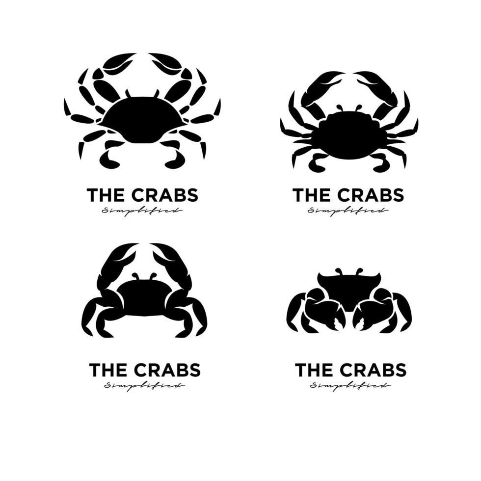 set simple Crab Logo Design Vector Template Modern Design Vector Illustration