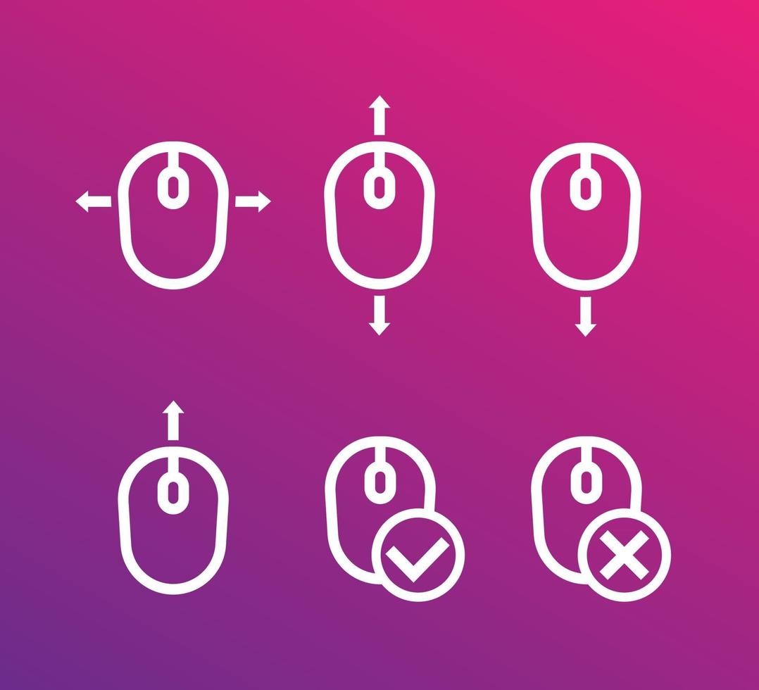 scroll up and down with mouse vector icons for apps and web