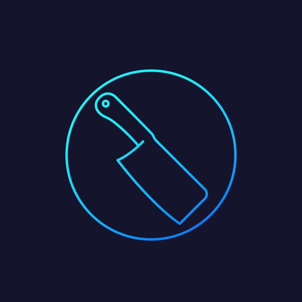 butcher cleaver linear icon vector