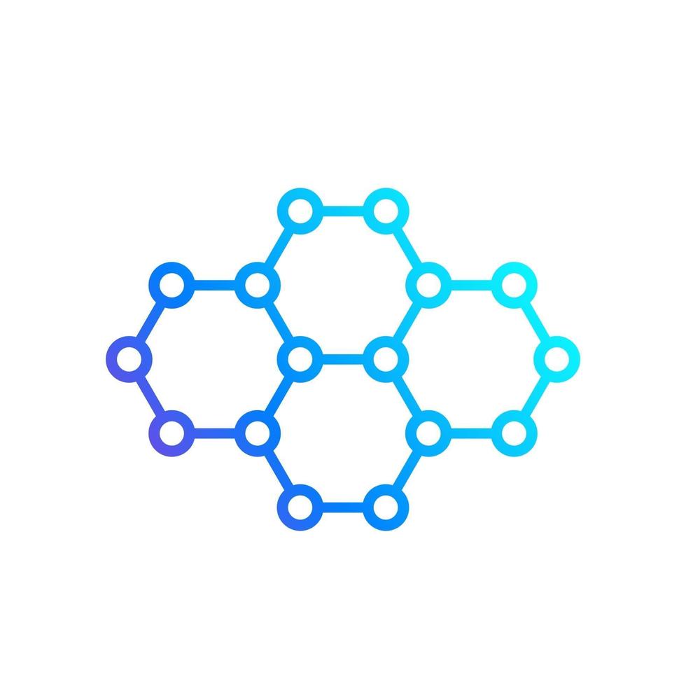 graphene or carbon nano structure vector icon