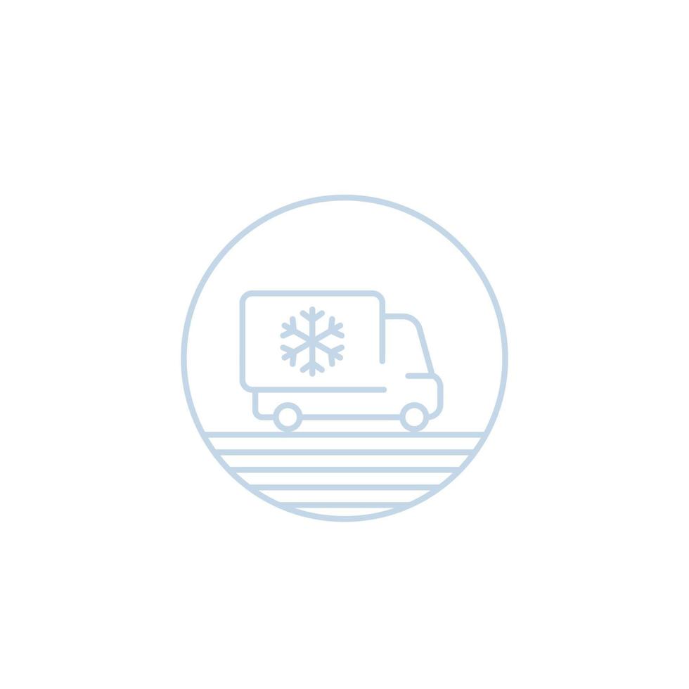 Fridge truck icon vector